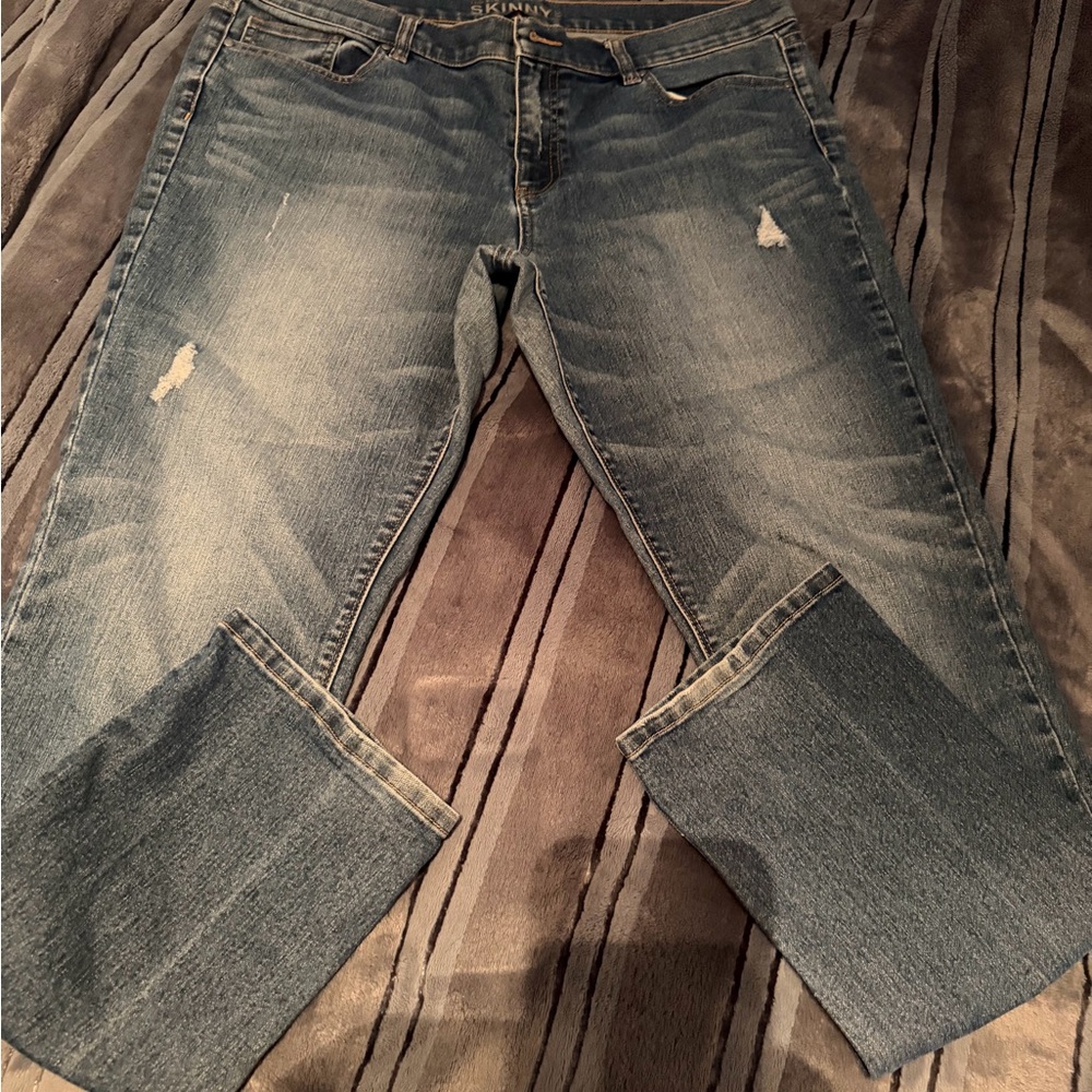 NY Collection Women's Blue Skinny Jeans